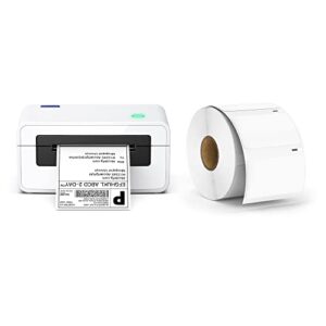 polono shipping label printer, 4×6 thermal label printer for shipping packages, commercial direct thermal label maker, 2.25”x1.25” direct thermal label (1000 labels, white