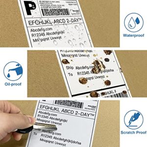 POLONO Shipping Label Printer Gray, 4x6 Thermal Label Printer for Shipping Packages, Commercial Direct Thermal Label Maker, Shipping Label, 4 x 6 Direct Thermal Labels, 220 Labels × 4 Rolls