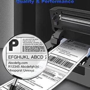 POLONO Shipping Label Printer Gray, 4x6 Thermal Label Printer for Shipping Packages, Commercial Direct Thermal Label Maker, Shipping Label, 4 x 6 Direct Thermal Labels, 220 Labels × 4 Rolls