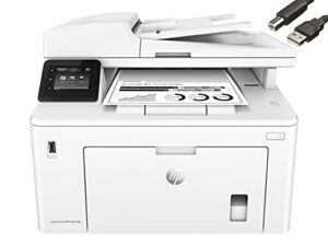 hp laserjet pro mfp m227fdw all-in-one wireless monochrome laser printer, print scan copy fax, auto 2-sided printing, 1200 x 1200 dpi, 30 ppm, compatible with alexa, bundle with jawfoal printer cable