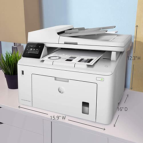 HP Laserjet Pro MFP M227fdw All-in-One Wireless Monochrome Laser Printer, Print Scan Copy Fax, Auto 2-Sided Printing, 1200 x 1200 dpi, 30 ppm, Compatible with Alexa, Bundle with JAWFOAL Printer Cable