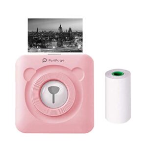 JEPOD A6 PeriPage Mini Portable Bluetooth Wireless Photo Printer Pocket Thermal Printer Mobile Printer Supports Android iOS (Pink)