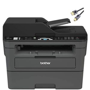 brother l-2710dw series compact monochrome all-in-one laser printer i print copy scan fax i wireless i mobile printing i auto 2-sided printing i adf i print up to 32 ppm i adf + printer cable