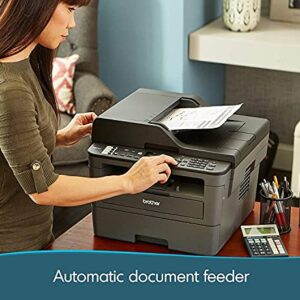 Brother L-2710DW Series Compact Monochrome All-in-One Laser Printer I Print Copy Scan Fax I Wireless I Mobile Printing I Auto 2-Sided Printing I ADF I Print Up to 32 PPM I ADF + Printer Cable