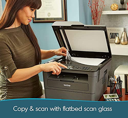 Brother L-2710DW Series Compact Monochrome All-in-One Laser Printer I Print Copy Scan Fax I Wireless I Mobile Printing I Auto 2-Sided Printing I ADF I Print Up to 32 PPM I ADF + Printer Cable