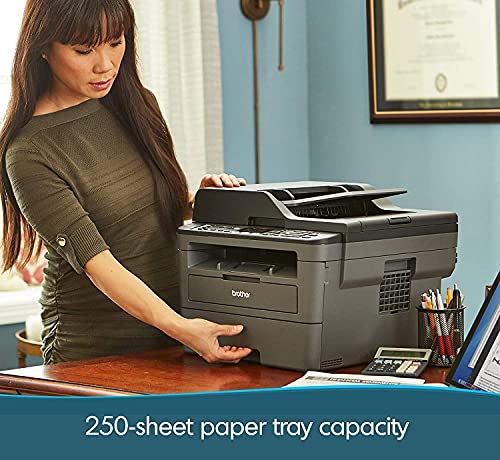 Brother L-2710DW Series Compact Monochrome All-in-One Laser Printer I Print Copy Scan Fax I Wireless I Mobile Printing I Auto 2-Sided Printing I ADF I Print Up to 32 PPM I ADF + Printer Cable