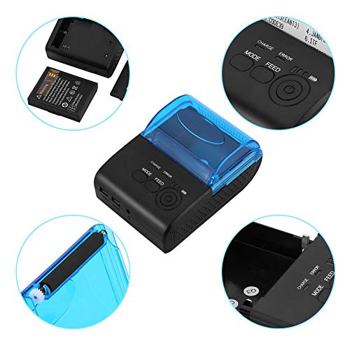 58mm Mini USB/Bluetooth Thermal Printer Receipt Portable, High Speed Thermal Printer for ESC/POS/Receipt Ticket Profession Printer, Shareable with Windos/Vista/Linux/Android(US)