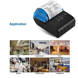 58mm Mini USB/Bluetooth Thermal Printer Receipt Portable, High Speed Thermal Printer for ESC/POS/Receipt Ticket Profession Printer, Shareable with Windos/Vista/Linux/Android(US)