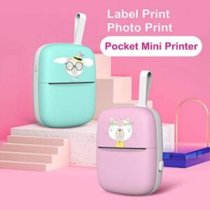 VIBY Portable Mini BT Printer Thermal Label Printer for Wrong Question Photo Memo Thermal Printing Student Pocket Printer (Color : E)