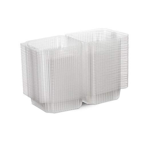 MT Products Cake Slice Container ‎5" x 5" x 2.75" - Square Plastic Containers To Go - Pack of 40 Clear Hinged Containers - Medium Deep Individual Cake Slice Containers - Made in the USA