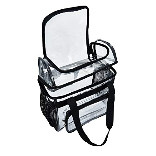 BORMELUN Clear Lunch Bag Heavy-Duty Tote - Totes Corssbody Purse Work Concert College Sport Games Stadium Women 12x6x12