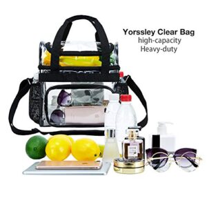 BORMELUN Clear Lunch Bag Heavy-Duty Tote - Totes Corssbody Purse Work Concert College Sport Games Stadium Women 12x6x12