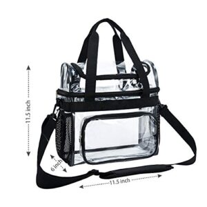 BORMELUN Clear Lunch Bag Heavy-Duty Tote - Totes Corssbody Purse Work Concert College Sport Games Stadium Women 12x6x12