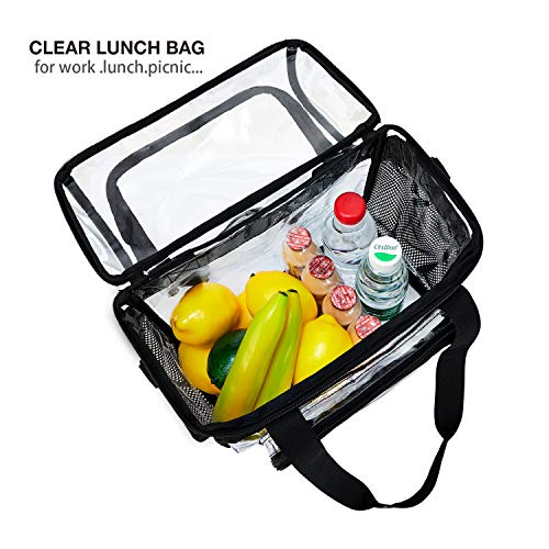 BORMELUN Clear Lunch Bag Heavy-Duty Tote - Totes Corssbody Purse Work Concert College Sport Games Stadium Women 12x6x12