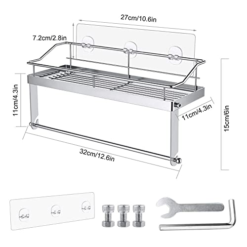 Carry360 Adhesive Paper Towel Holder Shelf,Wall Mounted Paper Towel Roll Rack Basket for Kitchen,Shower Bathroom & Balcony,Rustproof,No Drilling,SUS 304 Stainless Steel