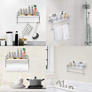 Carry360 Adhesive Paper Towel Holder Shelf,Wall Mounted Paper Towel Roll Rack Basket for Kitchen,Shower Bathroom & Balcony,Rustproof,No Drilling,SUS 304 Stainless Steel