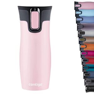 contigo unisex’s west loop autoseal thermobecher, edelstahl isolierbecher, kaffeebecher to go, bpa frei, auslaufsicherer reisebecher mit easy-clean-deckel, hält bis zu 5h warm, 470 ml, millenial pink