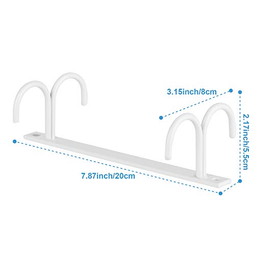 Mug Rack Under Cabinet - Coffee Cup Holder, 12 Mugs Hooks Under Shelf, Display Hanging Cups Drying Hook for Bar Kitchen Utensils White