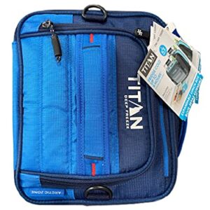 Titan Deep Freeze Expandable Lunch Box with 2 Ice Walls, Blue,Gray, Black, 14x14x14