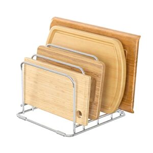 joy aid cutting board organizer – kitchen organizer for pans, baking/cookie sheets, cooling racks and serving trays, 4 slots of 2 widths