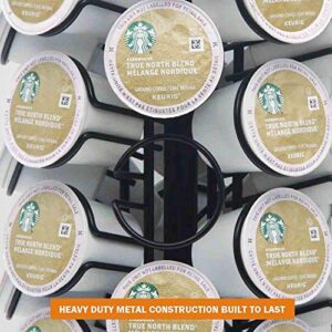 K cup Holders,K Cup Carousel With Heavy Duty Revolving Base,Coffee Pod Holder Carousel, Comes All in 1 Piece, Zero Assembly Required, Holds 40 K cups, Matte black. K cups NOT Included