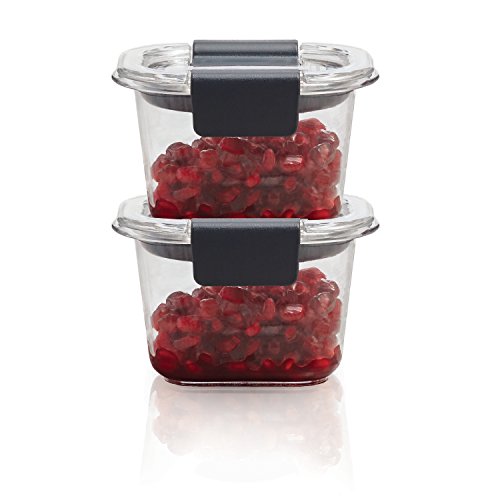 Rubbermaid Brilliance Food Storage Container, Mini, 0.5 Cup, Clear, 2 Pack