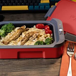 Hot Bento – Self Heated Lunch Box and Food Warmer – Battery Powered, Portable, Cordless, Hot Meals for Office, Travel, School, Jobsite, Picnics, Outdoor Recreation, Kitchen Meal Prep - Hot Red