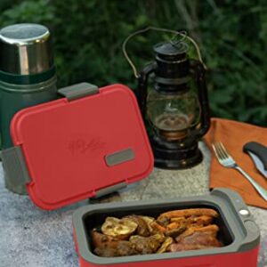 Hot Bento – Self Heated Lunch Box and Food Warmer – Battery Powered, Portable, Cordless, Hot Meals for Office, Travel, School, Jobsite, Picnics, Outdoor Recreation, Kitchen Meal Prep - Hot Red