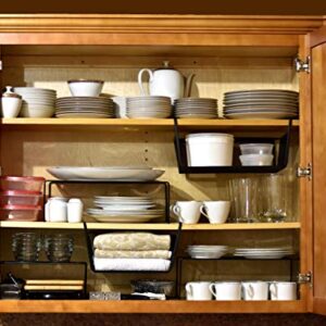 Kitchen Cabinet Organizer Set - Three Shelves, Two Under Shelf Baskets will Instantly Create Additional Cabinet or Counter Storage Space to Organize your Dishes, Glasses and Food Items. (5-Piece Set)