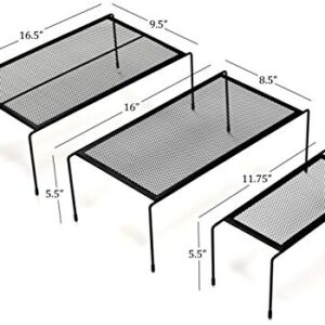 Kitchen Cabinet Organizer Set - Three Shelves, Two Under Shelf Baskets will Instantly Create Additional Cabinet or Counter Storage Space to Organize your Dishes, Glasses and Food Items. (5-Piece Set)