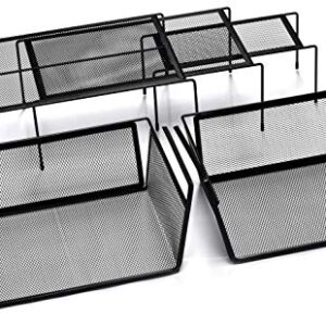 Kitchen Cabinet Organizer Set - Three Shelves, Two Under Shelf Baskets will Instantly Create Additional Cabinet or Counter Storage Space to Organize your Dishes, Glasses and Food Items. (5-Piece Set)