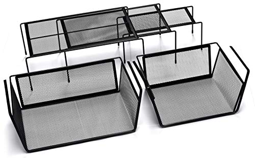 Kitchen Cabinet Organizer Set - Three Shelves, Two Under Shelf Baskets will Instantly Create Additional Cabinet or Counter Storage Space to Organize your Dishes, Glasses and Food Items. (5-Piece Set)