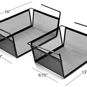 Kitchen Cabinet Organizer Set - Three Shelves, Two Under Shelf Baskets will Instantly Create Additional Cabinet or Counter Storage Space to Organize your Dishes, Glasses and Food Items. (5-Piece Set)