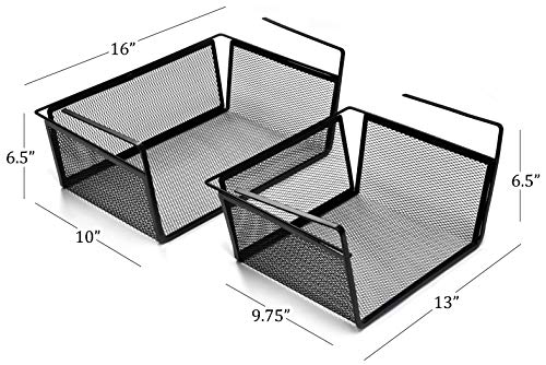 Kitchen Cabinet Organizer Set - Three Shelves, Two Under Shelf Baskets will Instantly Create Additional Cabinet or Counter Storage Space to Organize your Dishes, Glasses and Food Items. (5-Piece Set)