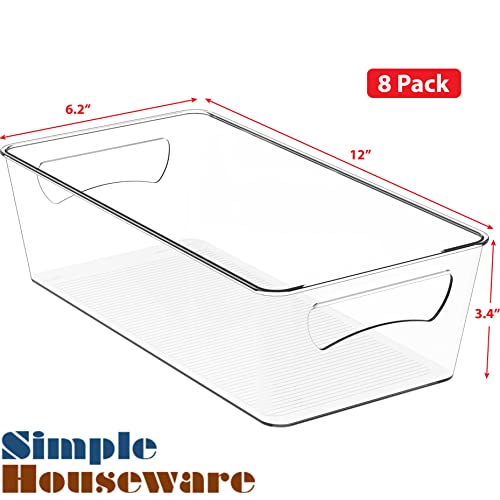 SimpleHouseware Freezer Organizer Storage Bins, Clear, Set of 8