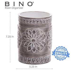 BINO Kitchen Utensil Holder for Countertop, Grey Sunflower - Utensil Caddy countertop utensil holder Utensil Crocks for kitchen Cooking Utensil Holder Kitchen Utensils Holder Spatula Holder