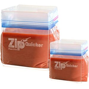 zip quicker ziplock bag holder/food storage bag stand/baggy rack holder/hands-free to pour leftovers/filling zip lock freezer bag stand/bag prep/comes with both gallon & quart sizes