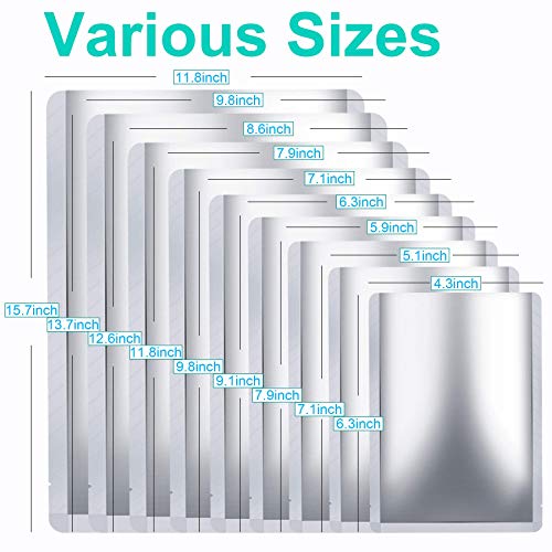 50 PCS 1 Gallon Mylar bags for food storage, Heat Sealable Bags Storage Bags for Food, Coffee Beans, tea, grains, etc.( 9.8 x 13.7 Inch )