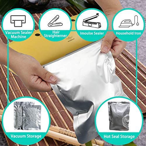 50 PCS 1 Gallon Mylar bags for food storage, Heat Sealable Bags Storage Bags for Food, Coffee Beans, tea, grains, etc.( 9.8 x 13.7 Inch )