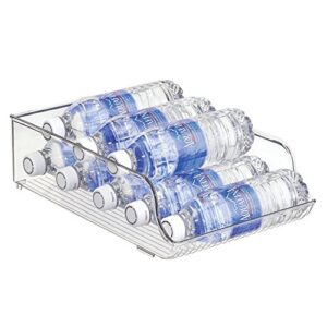 iDesign BPA-Free Plastic Water Bottle and Drink Holder Fridge Organizer Bin for Kitchen, Basement, Garage Fridge – Set of 2, 9" x 13.75" x 4", Clear Plastic