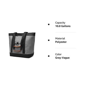 Large Insulated Cooler Bag Gray with Thermal Foam Insulation Reusable Grocery Bag Transport Cold Or Hot Food Apply to Delivery Bag, Travel Picnic Cooler