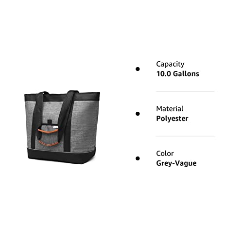Large Insulated Cooler Bag Gray with Thermal Foam Insulation Reusable Grocery Bag Transport Cold Or Hot Food Apply to Delivery Bag, Travel Picnic Cooler