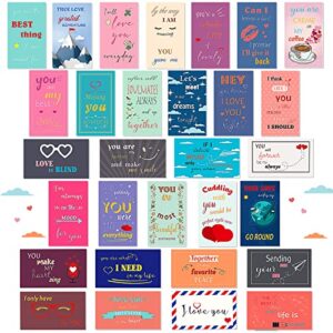 120 pieces romantic lunch box notes love notes for him her mini valentines day cards for husband wife 2 x 3.5 inch inspirational design lunchbox notes for adults beloved ones, 30 styles