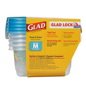 Glad Series Food Storage Containers, 4 Count | Strong and Durable Food Storage Food Containers for Everyday Use | Use to Store Meals, Snacks, and Desserts