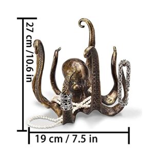 Mug Holder Resin Octopus Sculpture Crafts Octopus Statue Fun Cast Iron Cup / Jewelry Holder Desktop Home Decoration for Garden Halloween Decor Ornaments (1pcs)