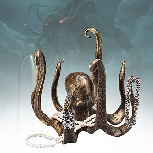 Mug Holder Resin Octopus Sculpture Crafts Octopus Statue Fun Cast Iron Cup / Jewelry Holder Desktop Home Decoration for Garden Halloween Decor Ornaments (1pcs)