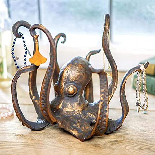 Mug Holder Resin Octopus Sculpture Crafts Octopus Statue Fun Cast Iron Cup / Jewelry Holder Desktop Home Decoration for Garden Halloween Decor Ornaments (1pcs)