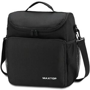 maxtop lunch box for men & women, reusable insulated lunch cooler bags for women with adjustable strap, medium thermal lunch tote bag for office work hiking outdoor picnic beach