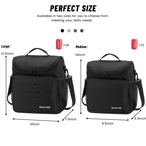 MAXTOP Lunch Box for Men & Women, Reusable Insulated Lunch Cooler Bags for Women with Adjustable Strap, medium Thermal Lunch Tote Bag for Office Work Hiking Outdoor Picnic Beach