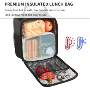 Insulated Lunch Box for Men and Women - Reusable Lunch Bag for Adults, Perfect for Work or School - Small and Portable Design,Black